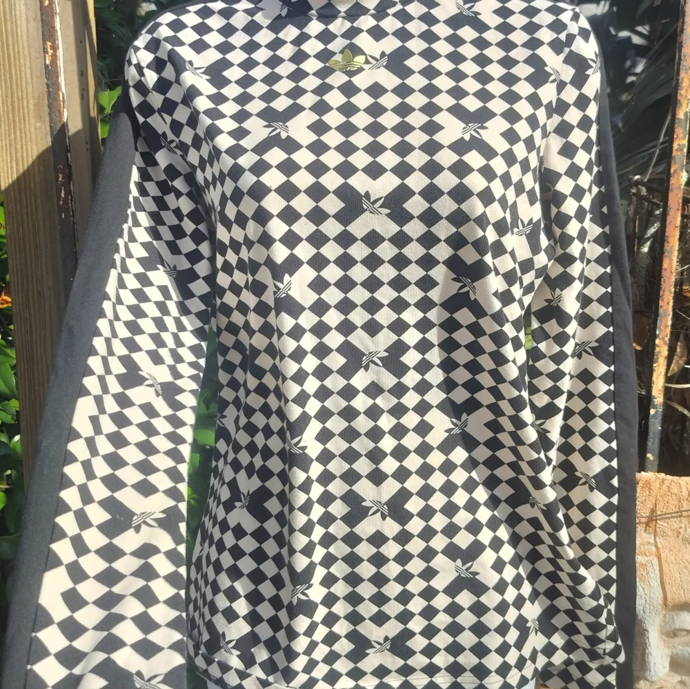 Adidas Rare Logo Print Graphic Turtleneck M/L - Picture 2 of 10